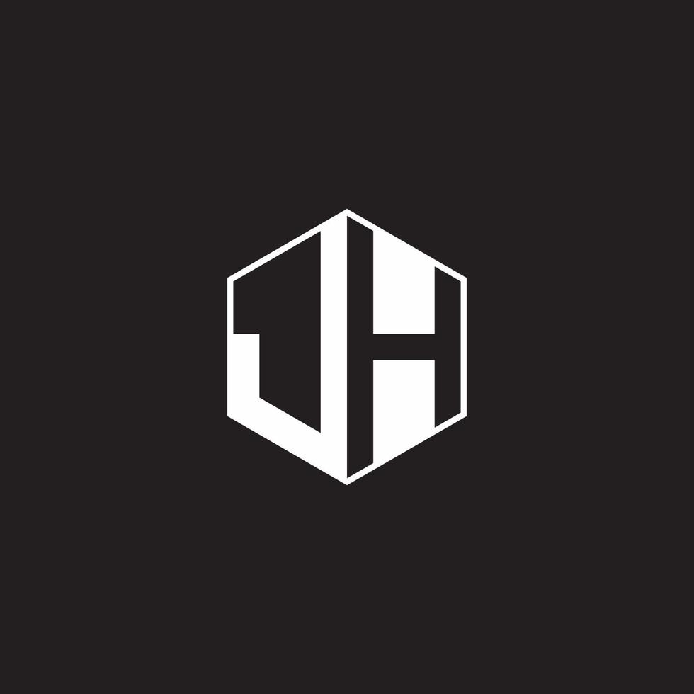 jh logo monogram zeshoek met zwart achtergrond negatief ruimte stijl vector