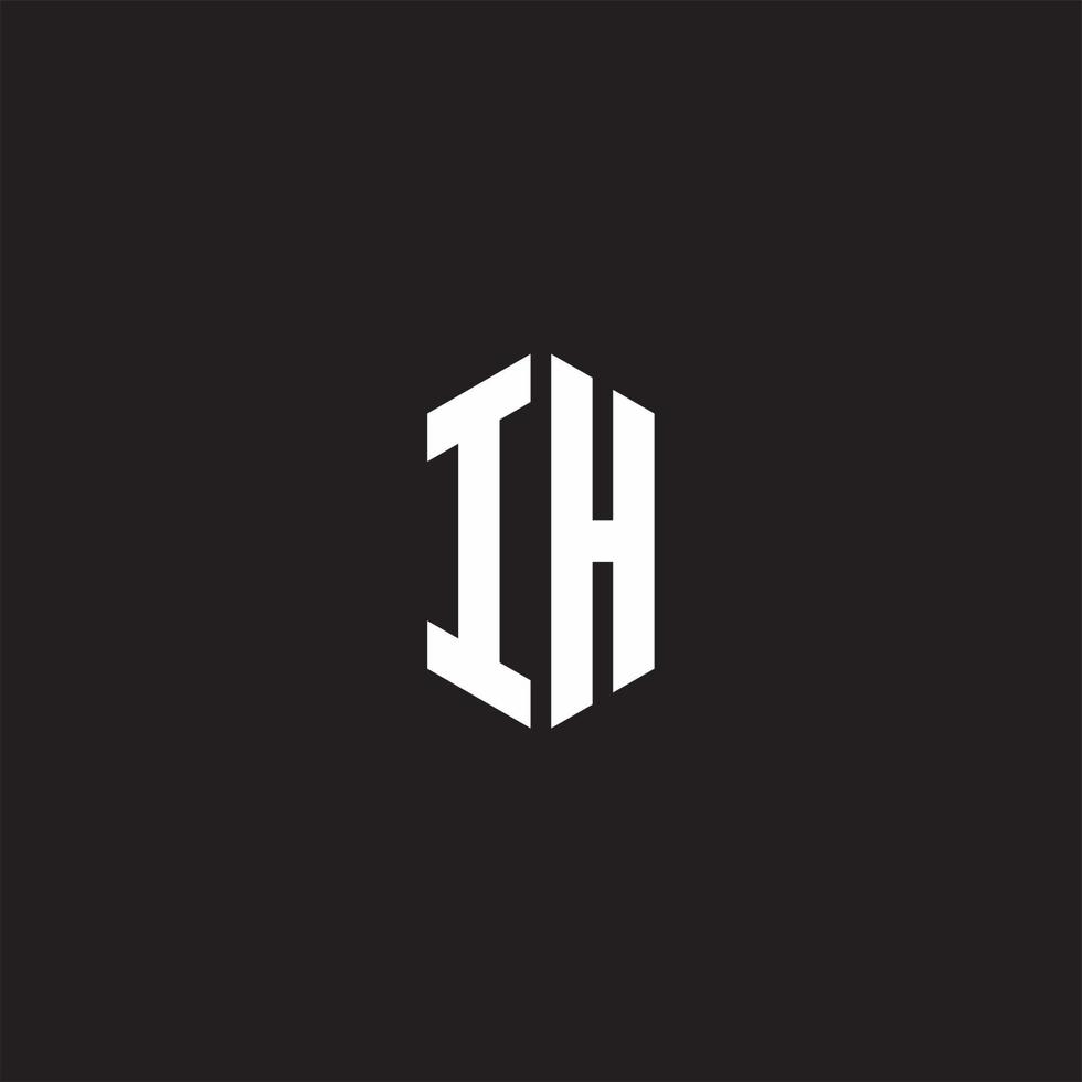 ih logo monogram met zeshoek vorm stijl ontwerp sjabloon vector