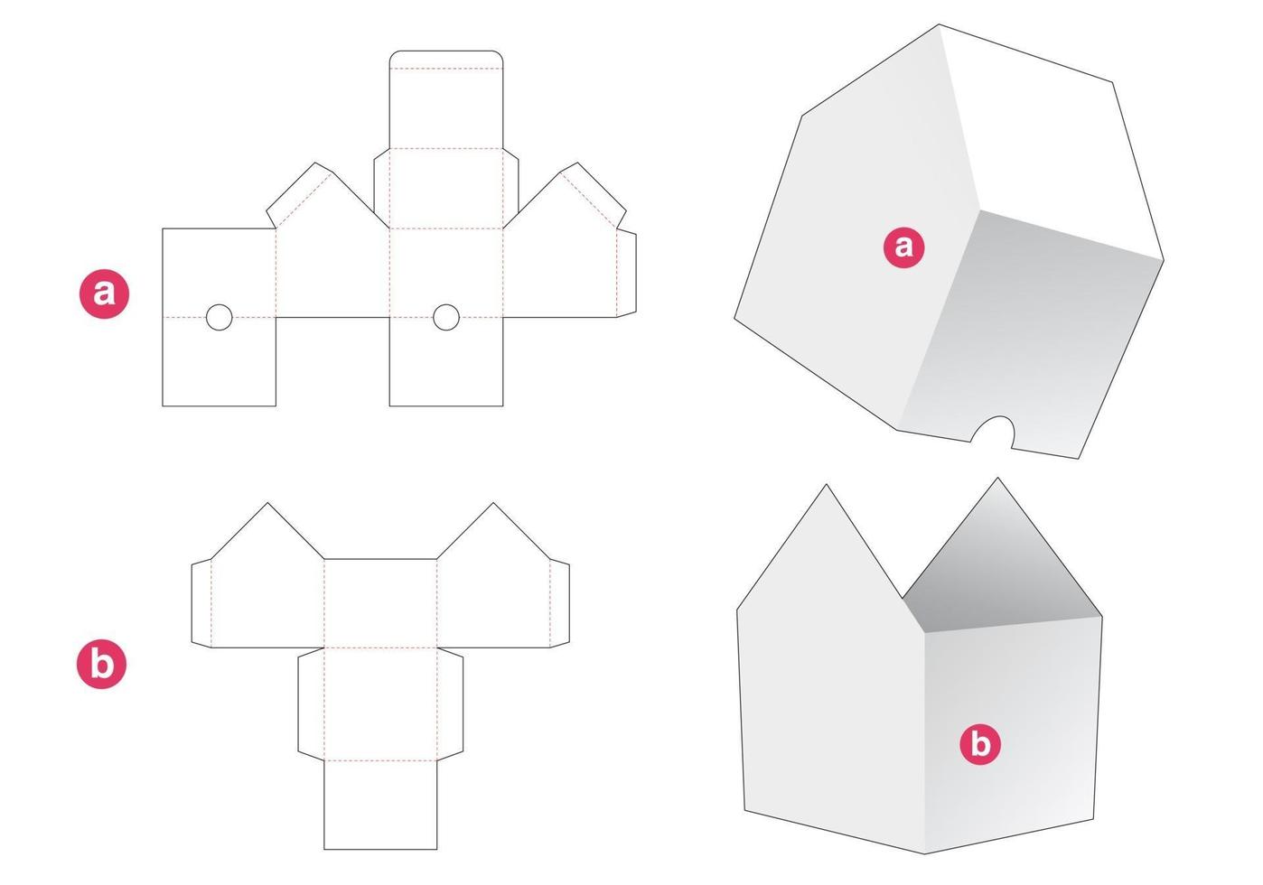 huisvormige kom met deksel gestanst sjabloon vector