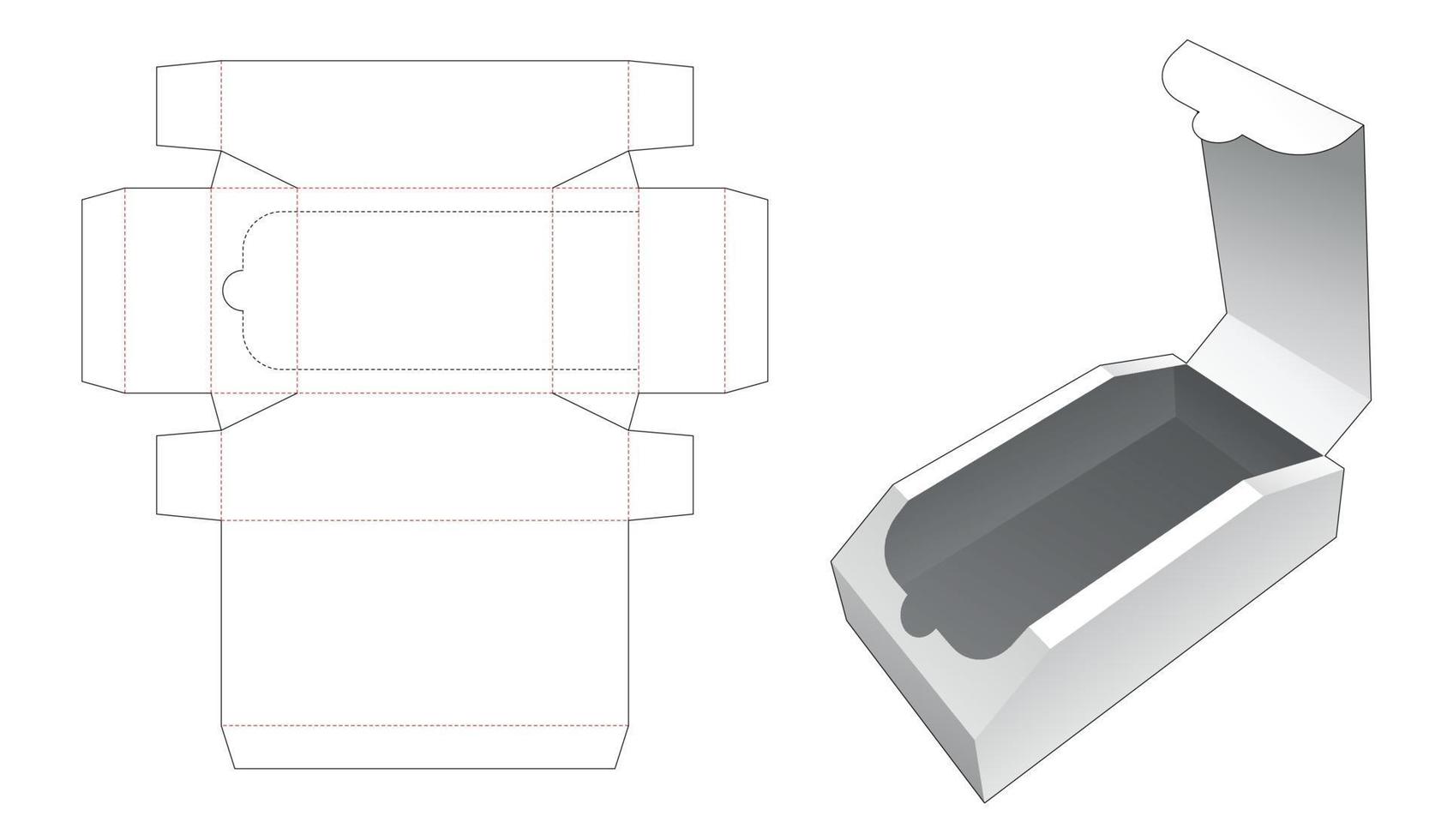 ritssluiting borstvormige doos gestanst sjabloon vector