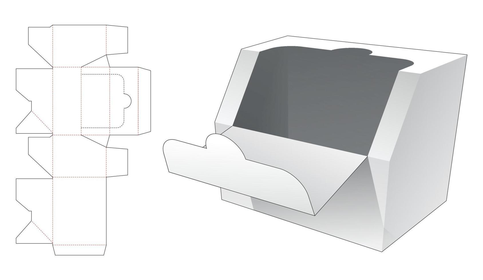 met ritssluiting afgeschuinde doos gestanst sjabloon vector