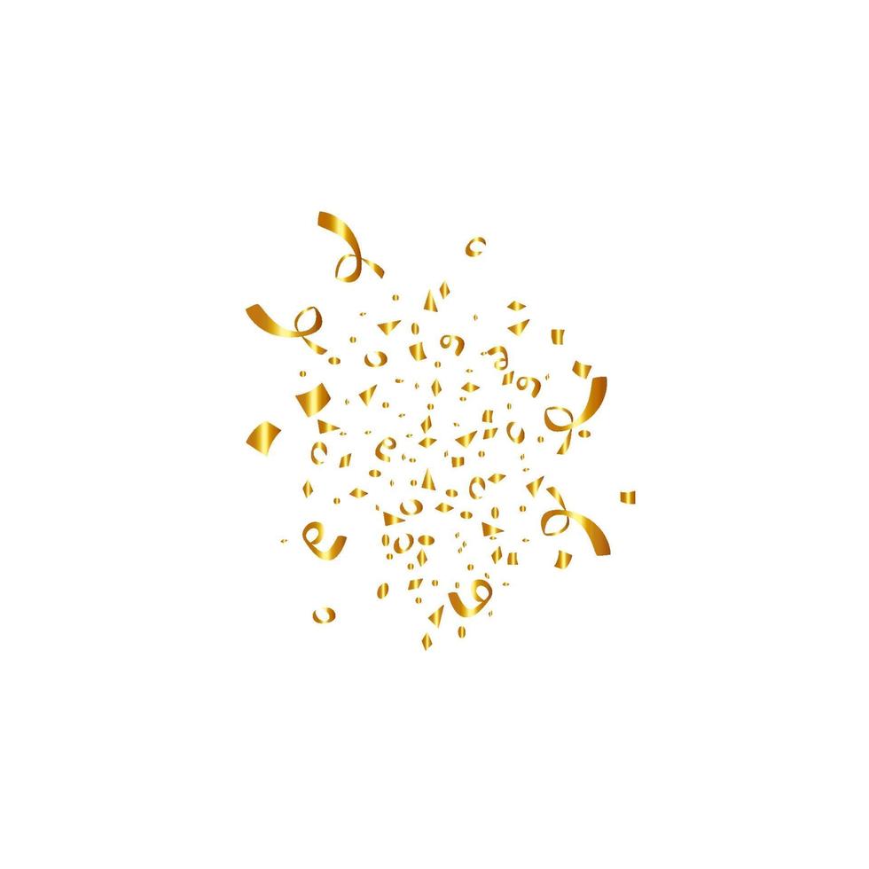 confetti geïsoleerd op een witte achtergrond. gouden linten. feestelijke vectorillustratie vector