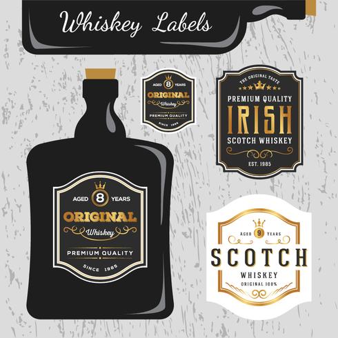 Vintage Premium Whiskey merken labelontwerp vector