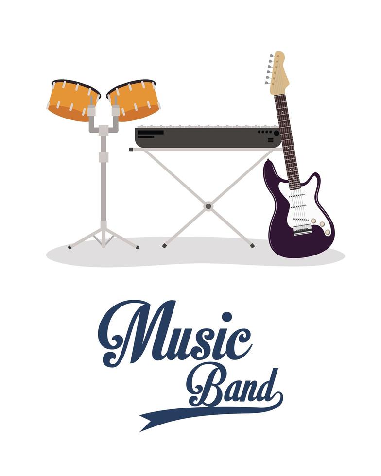 muziekband instrumenten pictogrammen vector