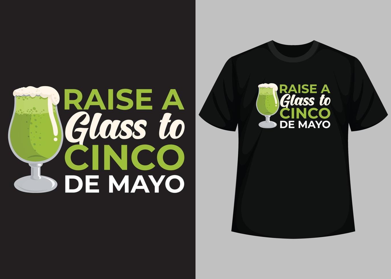 verhogen een glas naar cinco de mayo typografie t overhemd ontwerp vector