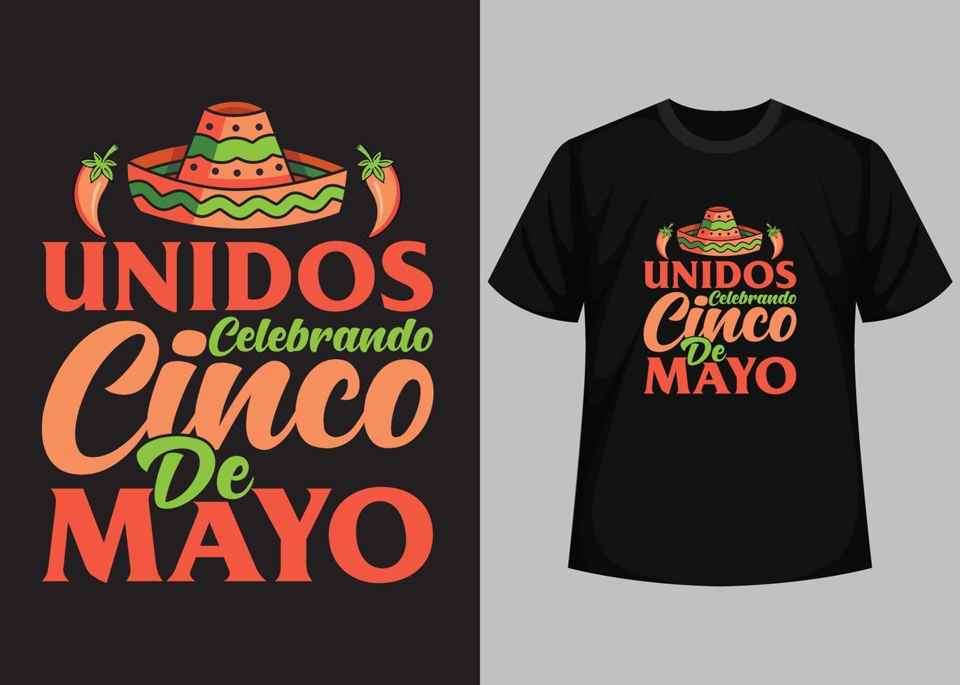 unidos beroemdheid cinco de mayo typografie t overhemd ontwerp vector