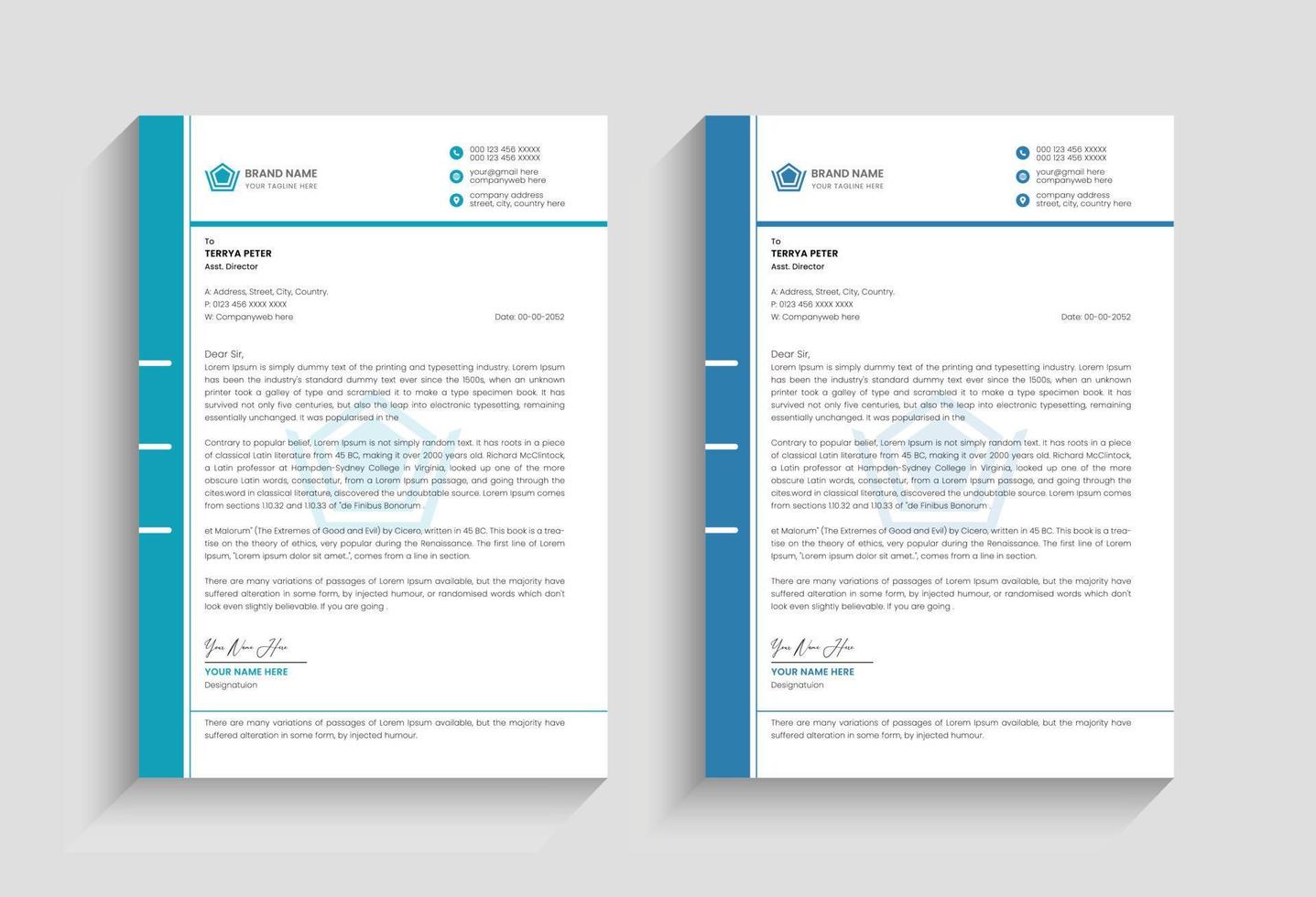 briefhoofd folder zakelijke uniek officieel minimaal creatief abstract professioneel informatief nieuwsbrief briefhoofd ontwerp met logo vector