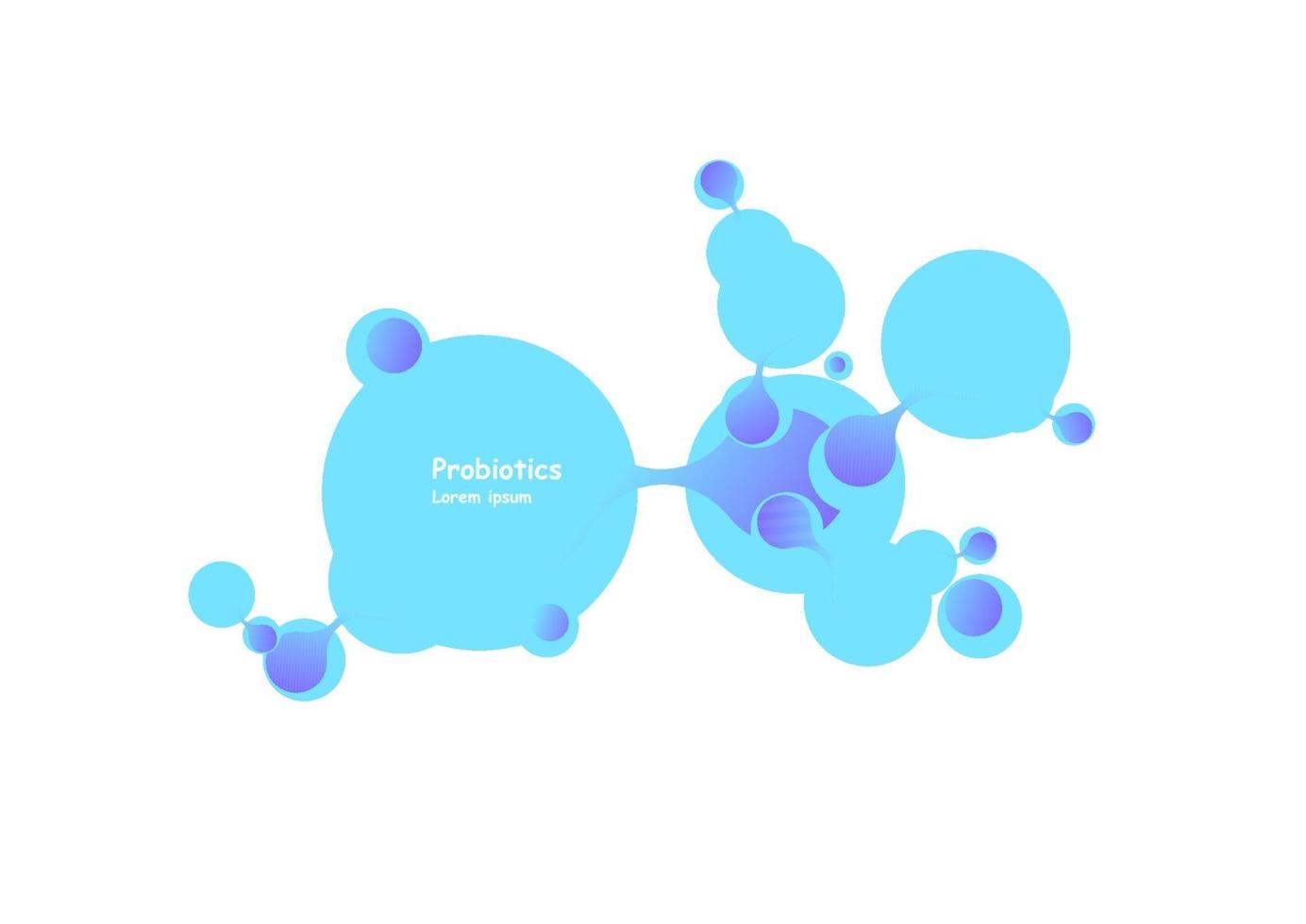 probiotica bacteriën vector ontwerp. probiotica bacteriën vector ontwerp. concept van ontwerp met lactobacillus probiotische bacteriën. sjabloonontwerp met prebiotisch gezond voedingsingrediënt