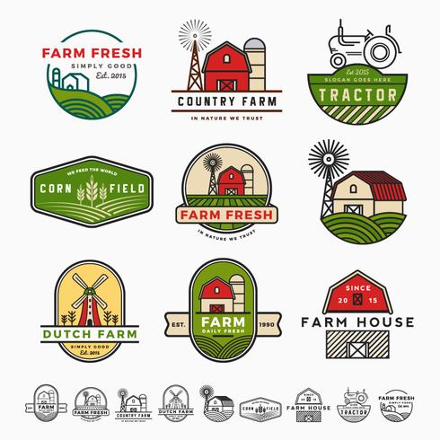 Vintage moderne boerderij logo sjabloonontwerp vector
