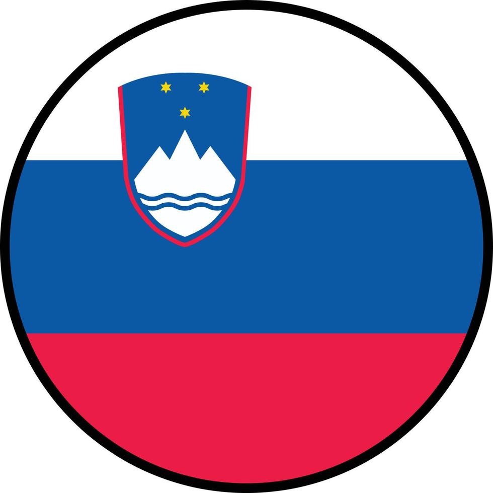 Slovenië ronde cirkel vlag. Sloveens circulaire knop banier icoon. nationaal Slovenië vlag. vlak stijl. vector