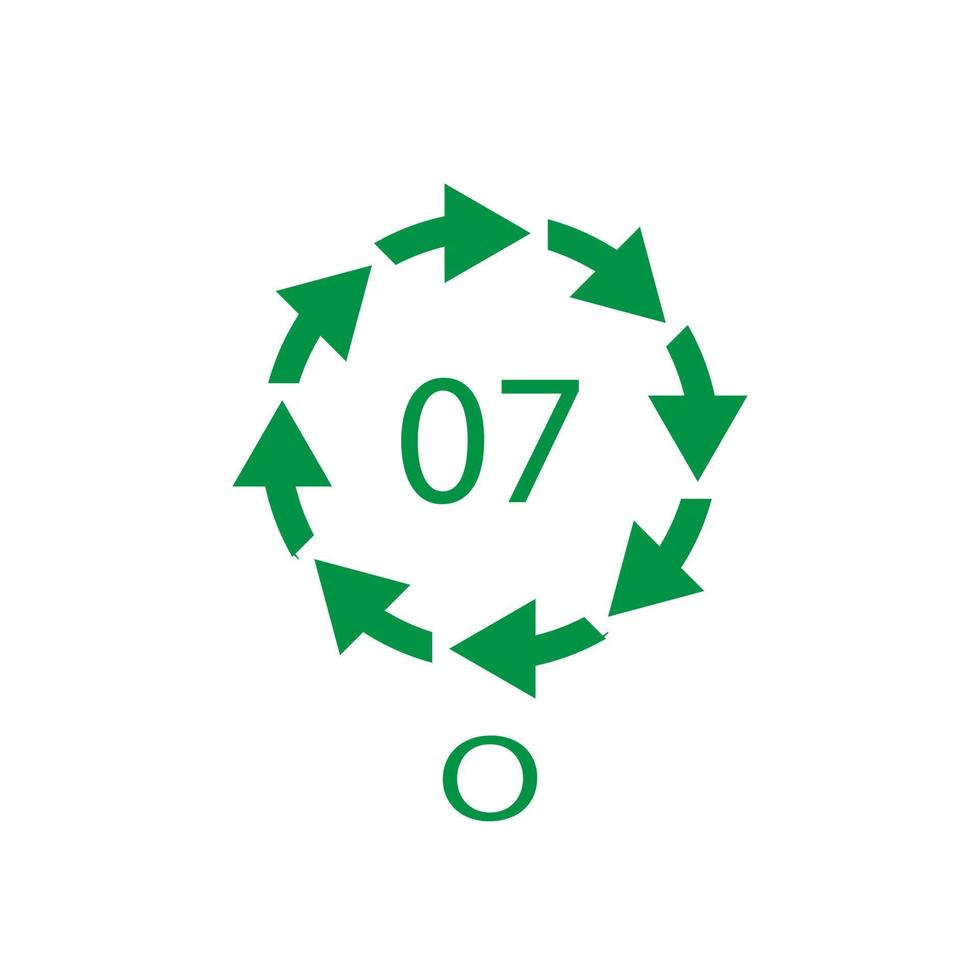 o 07 recyclingcodesymbool. plastic recycling vector polyethyleen teken.