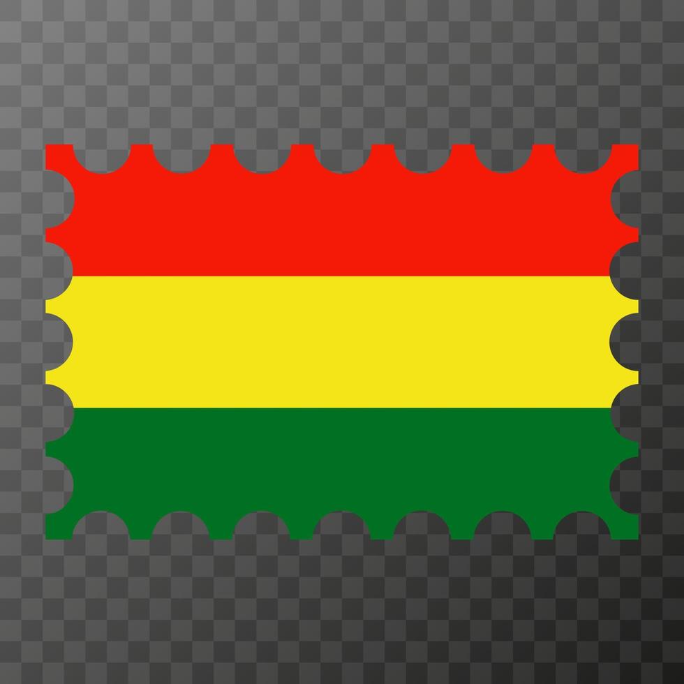 port postzegel met Bolivia vlag. vector illustratie.