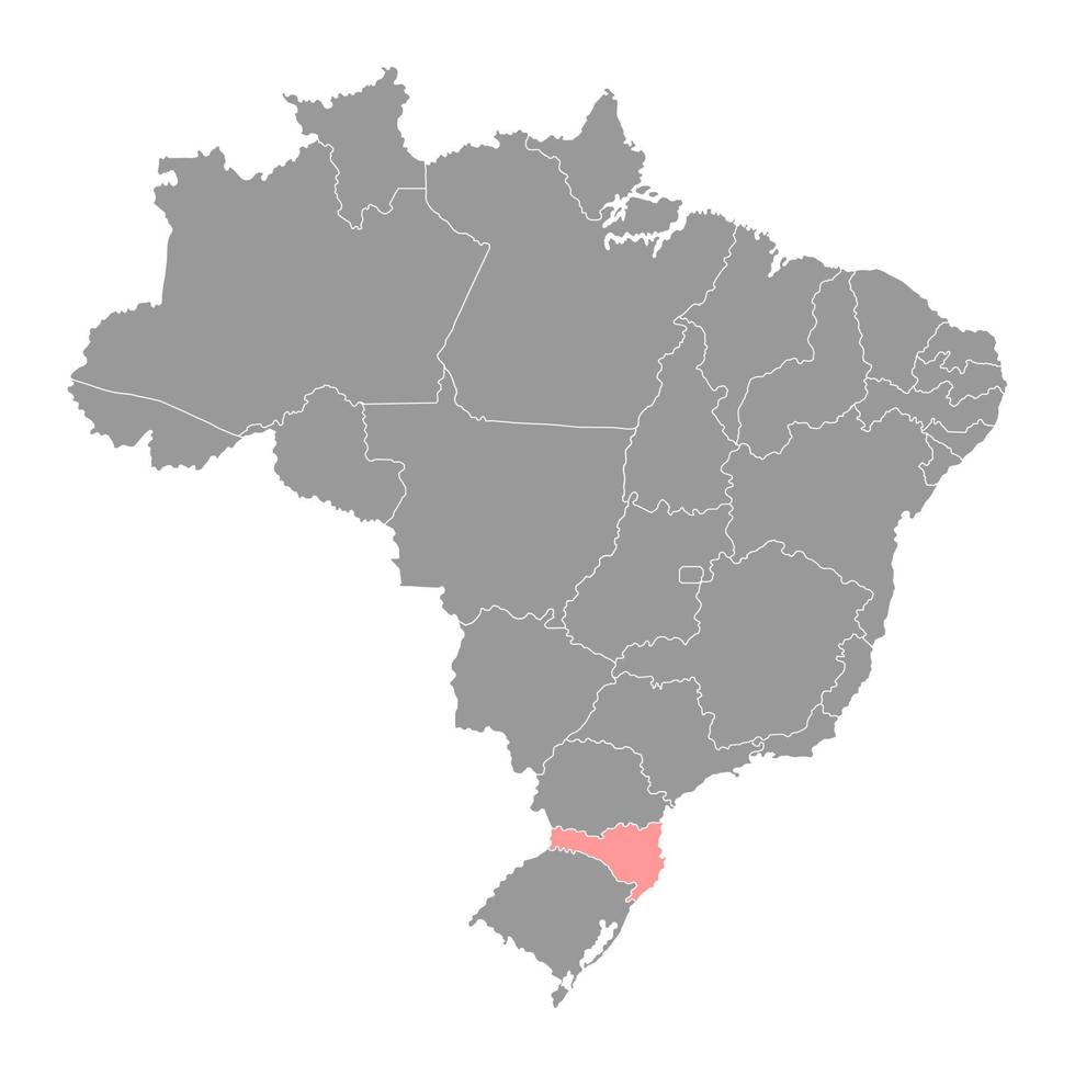 de kerstman Catarina kaart, staat van Brazilië. vector illustratie.