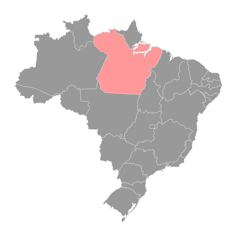 para kaart, staat van Brazilië. vector illustratie.
