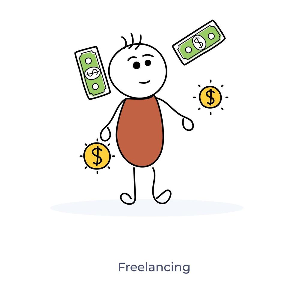 freelance stripfiguur vector