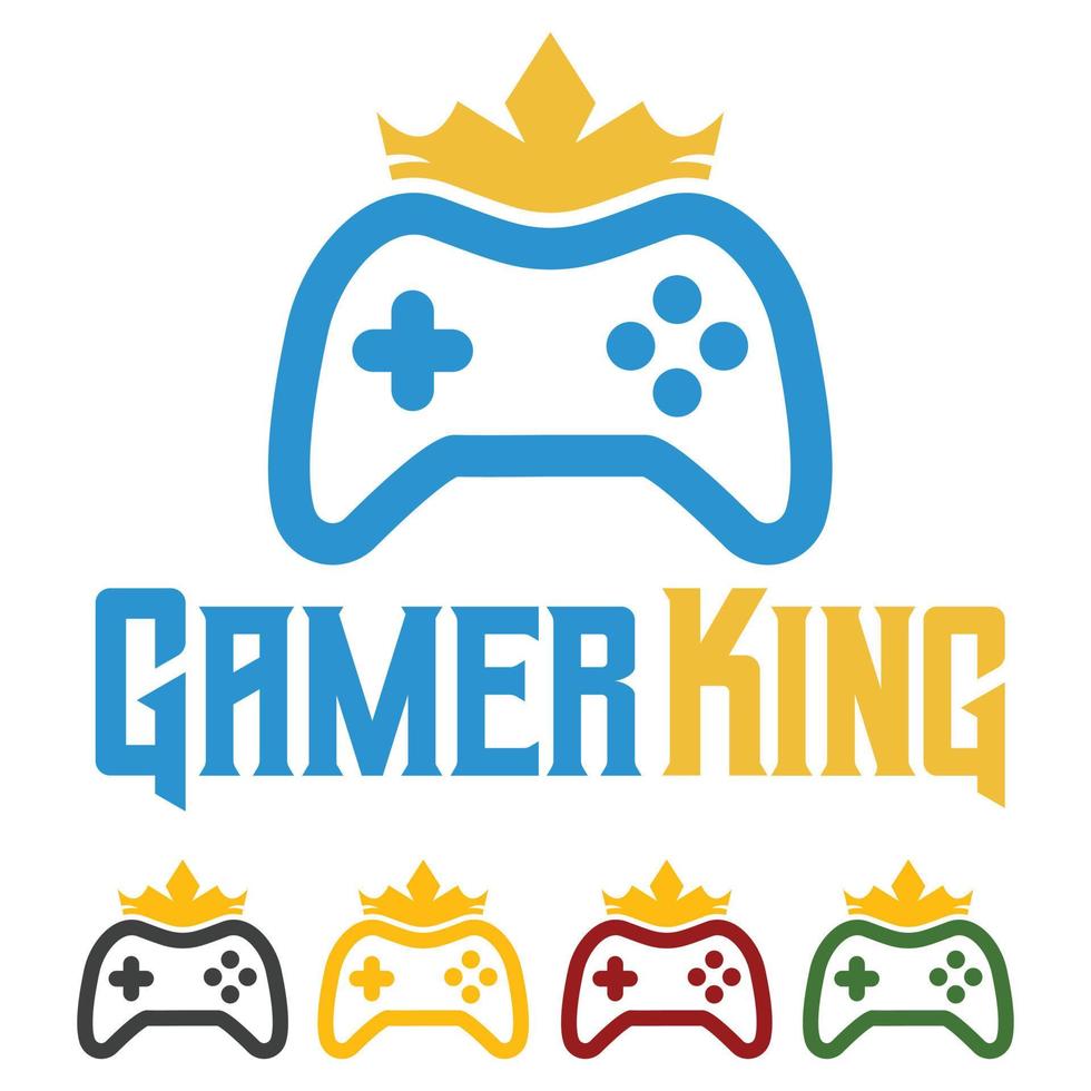 modern vector vlak ontwerp gemakkelijk minimalistische logo sjabloon van Koninklijk koning gamer troosten vector voor merk, embleem, label, kenteken. geïsoleerd Aan wit achtergrond.