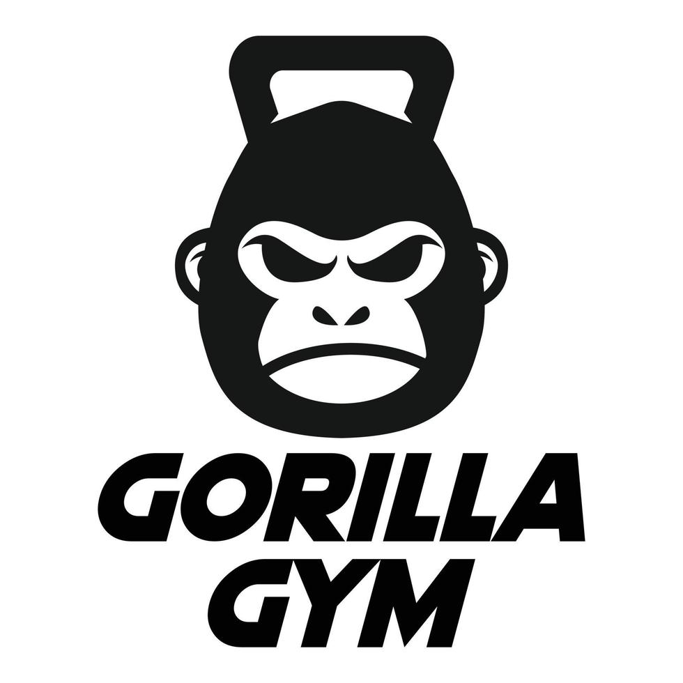 modern vector vlak ontwerp gemakkelijk minimalistische logo sjabloon van gorilla aap aap Sportschool geschiktheid hoofd mascotte karakter vector verzameling voor merk, embleem, label, kenteken. geïsoleerd Aan wit achtergrond.