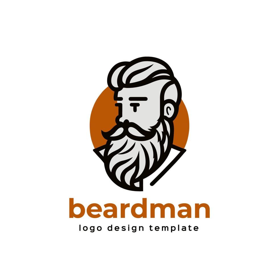 baard Mens logo sjabloon vector icoon illustratie ontwerp geïsoleerd Aan wit achtergrond