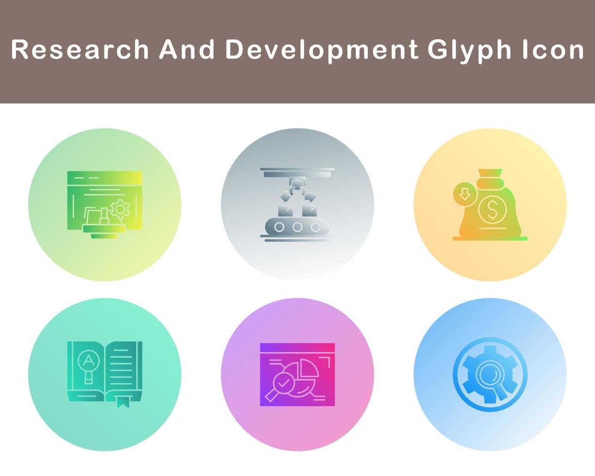 Onderzoek en ontwikkeling vector icoon reeks