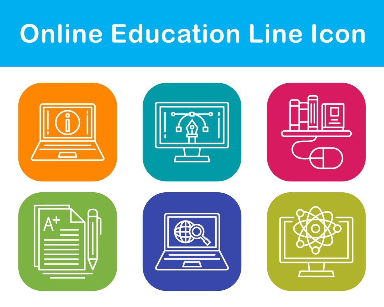 online onderwijs vector icoon reeks