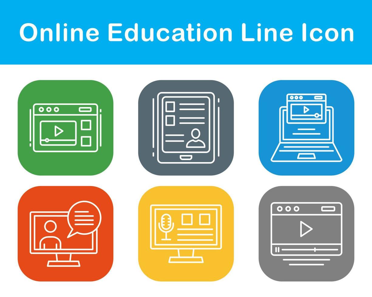 online onderwijs vector icoon reeks