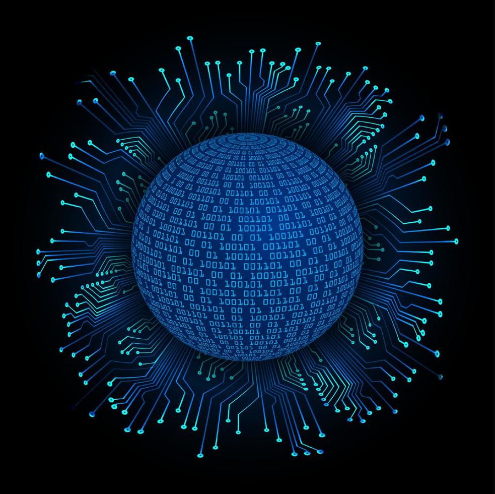 modern holografische wereldbol Aan technologie achtergrond vector