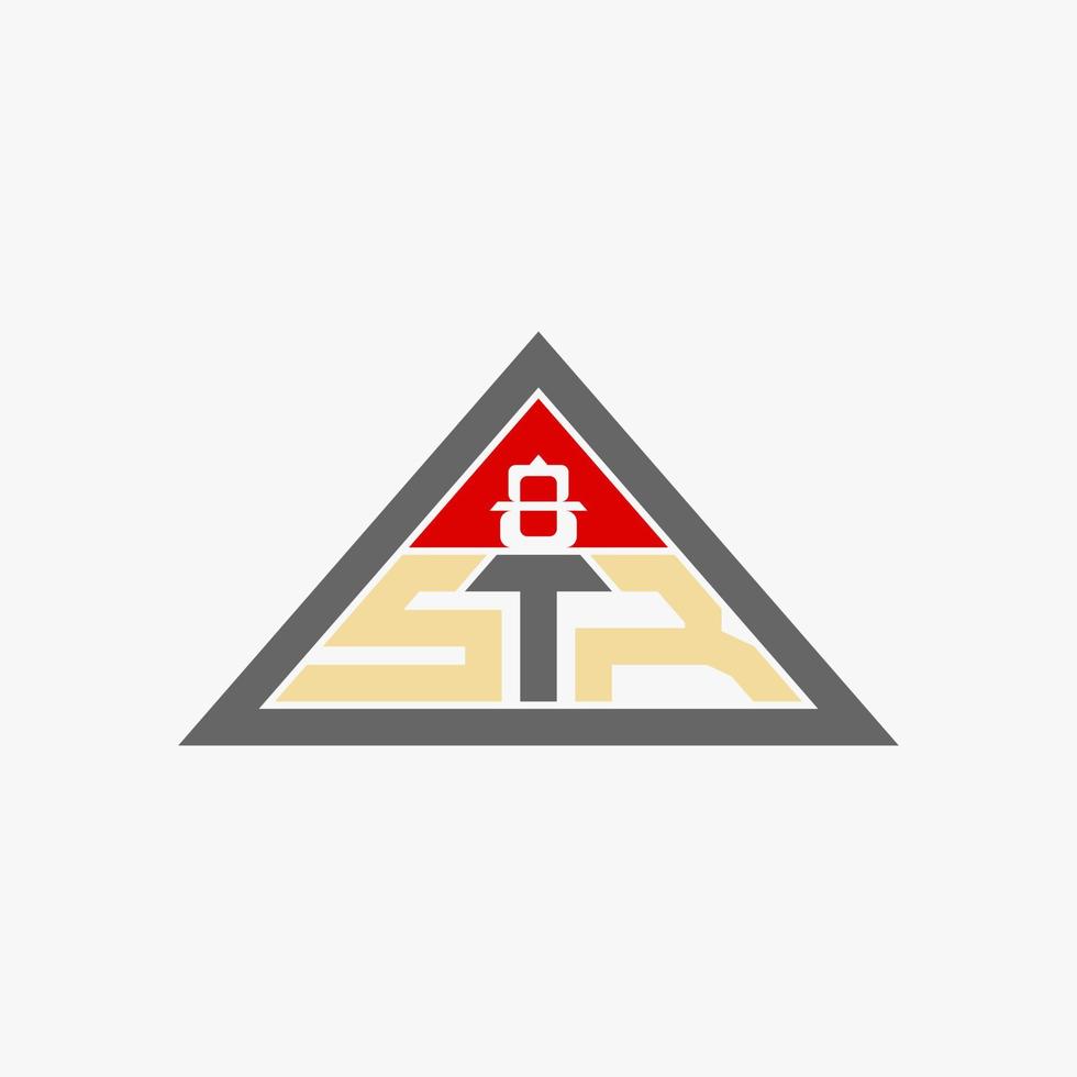gemakkelijk en uniek brief of woord str doopvont Aan driehoek beeld grafisch icoon logo ontwerp abstract concept vector voorraad. kan worden gebruikt net zo symbool verwant naar sport of monogram
