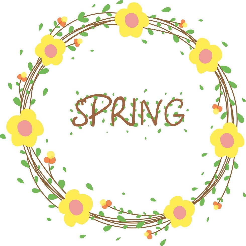 voorjaar kransen met bloemen Aan een wit achtergrond vector