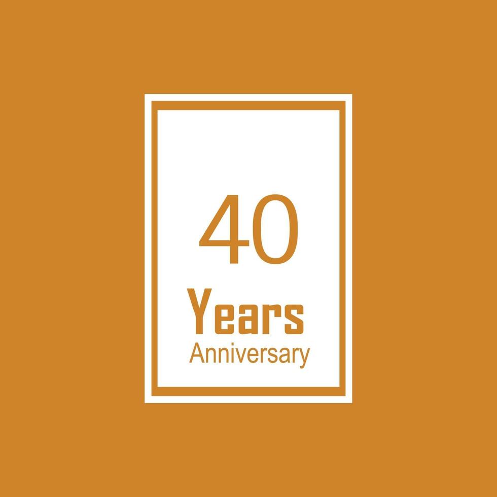 40 jaar verjaardag viering oranje kleur vector sjabloon ontwerp illustratie