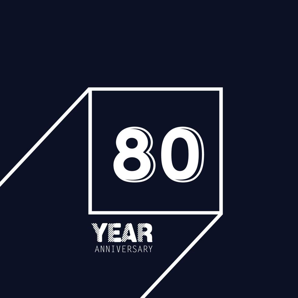 80 jaar verjaardag viering blauwe kleur vector sjabloon ontwerp illustratie