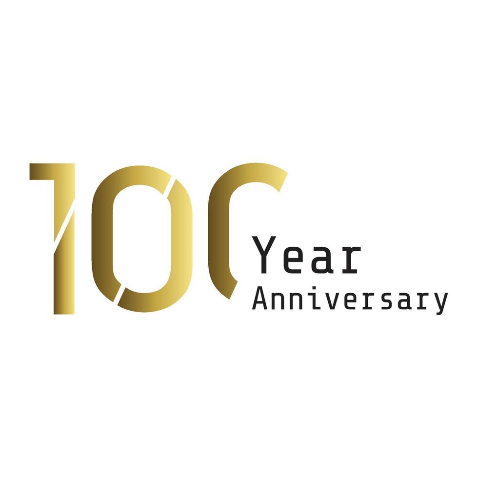 100 jaar verjaardag viering gouden vector sjabloon ontwerp illustratie