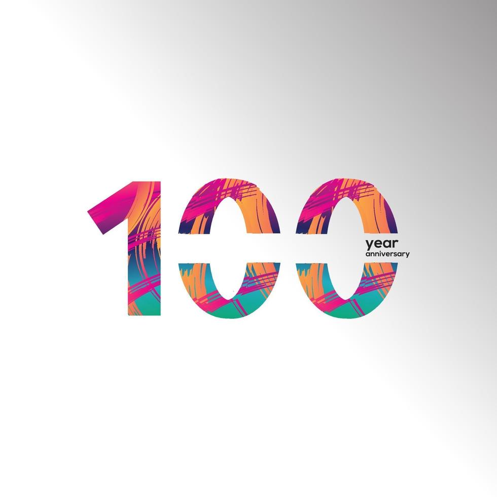 100 jaar verjaardag viering kleur vector sjabloon ontwerp illustratie