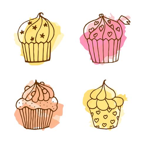 Vector cupcake illustratie.