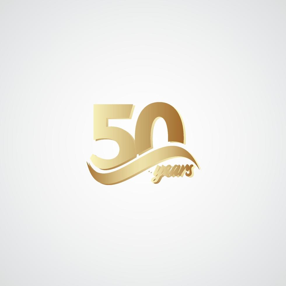 50 jaar verjaardag viering elegante gouden logo vector sjabloon ontwerp illustratie