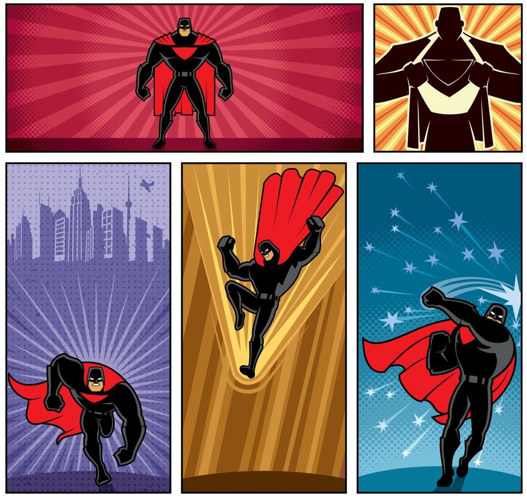 superheld banners 5 vector