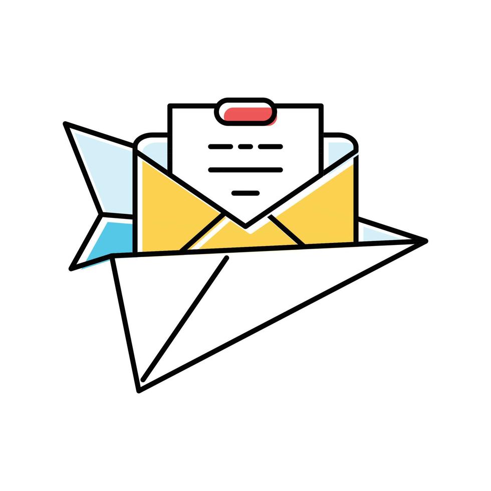 sturen e-mail campagne afzet kleur icoon vector illustratie
