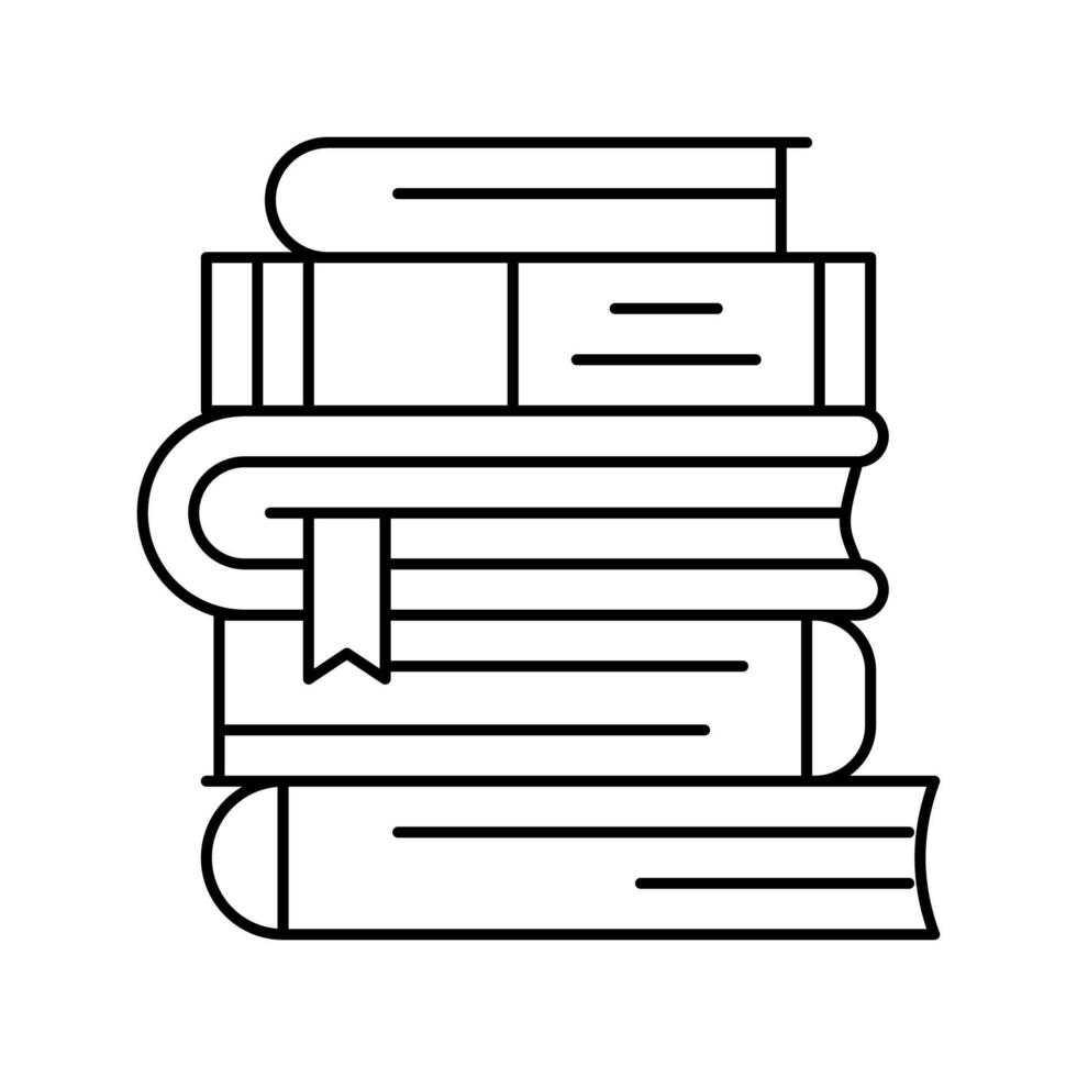 stapel boeken lijn pictogram vectorillustratie vector