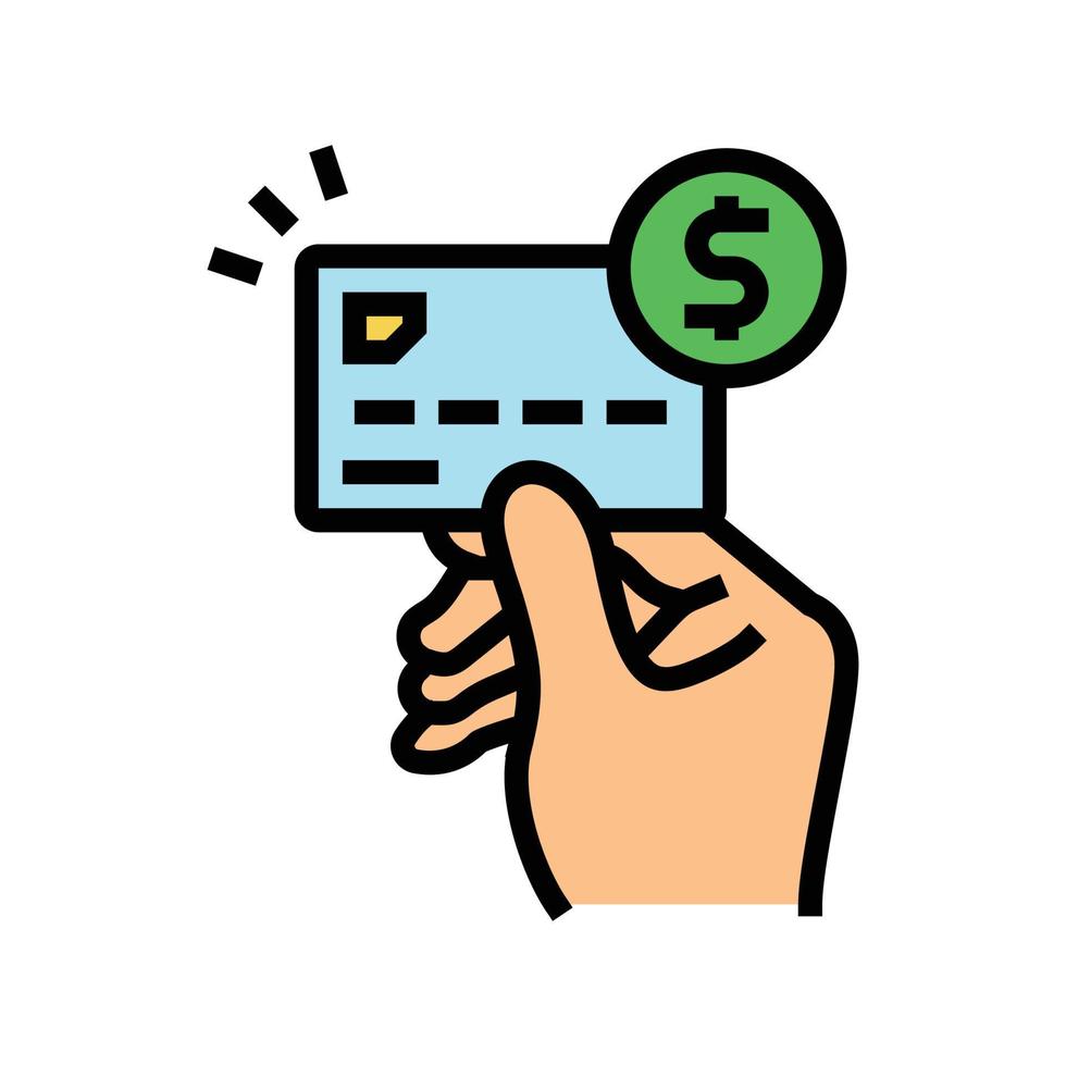 debiteren kaart betaling kleur icoon vector illustratie