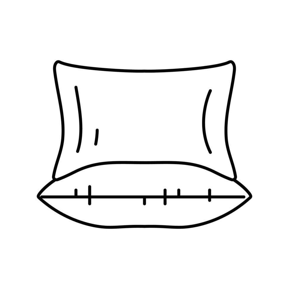 kussens slaapkamer interieur lijn icoon vector illustratie