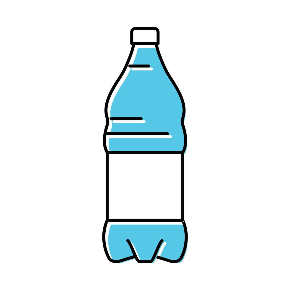 vloeistof water plastic fles kleur icoon vector illustratie