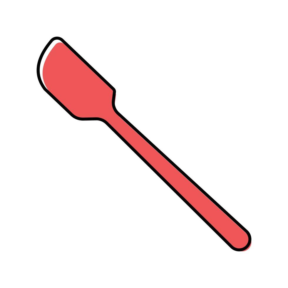 siliconen spatel keuken kookgerei kleur icoon vector illustratie