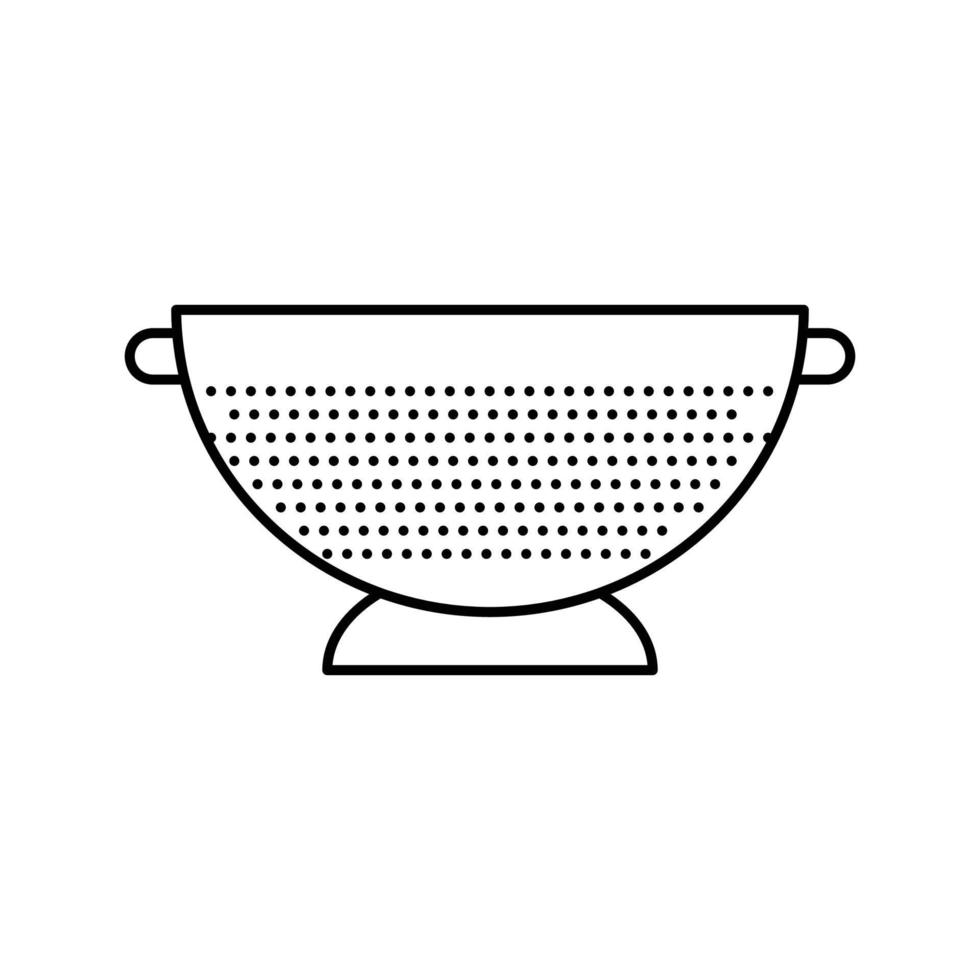 roestvrij staal vergiet keuken kookgerei lijn icoon vector illustratie