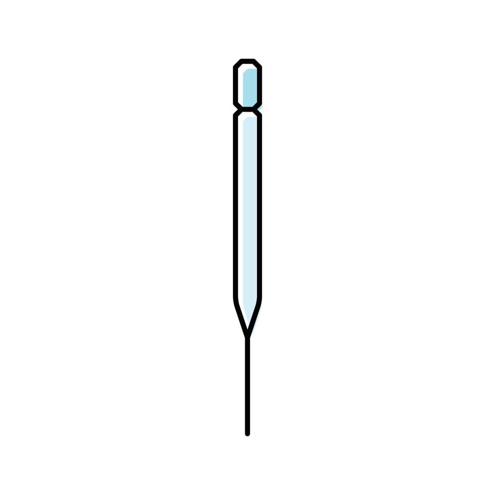 pasteur pipet chemisch glaswerk laboratorium kleur icoon vector illustratie