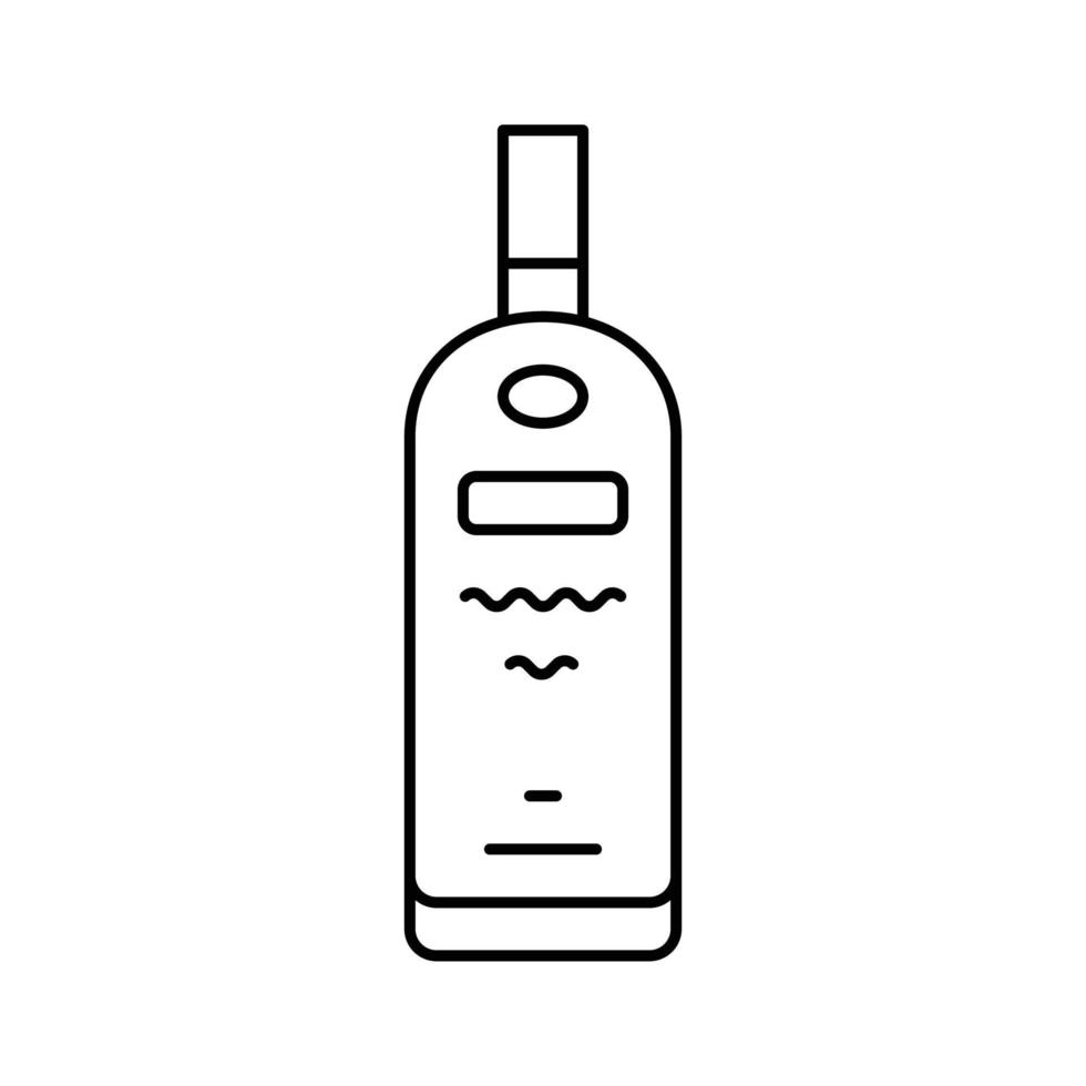 wodka glas fles lijn icoon vector illustratie