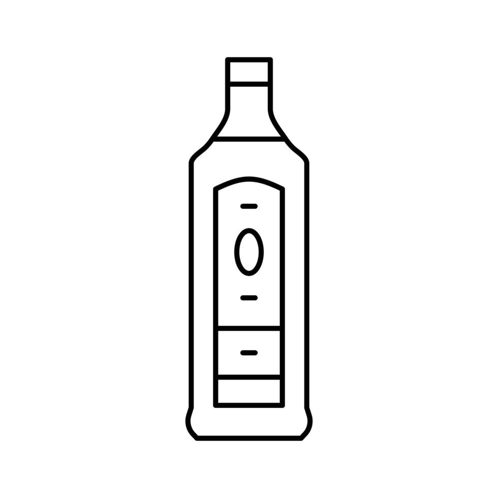 gin glas fles lijn icoon vector illustratie