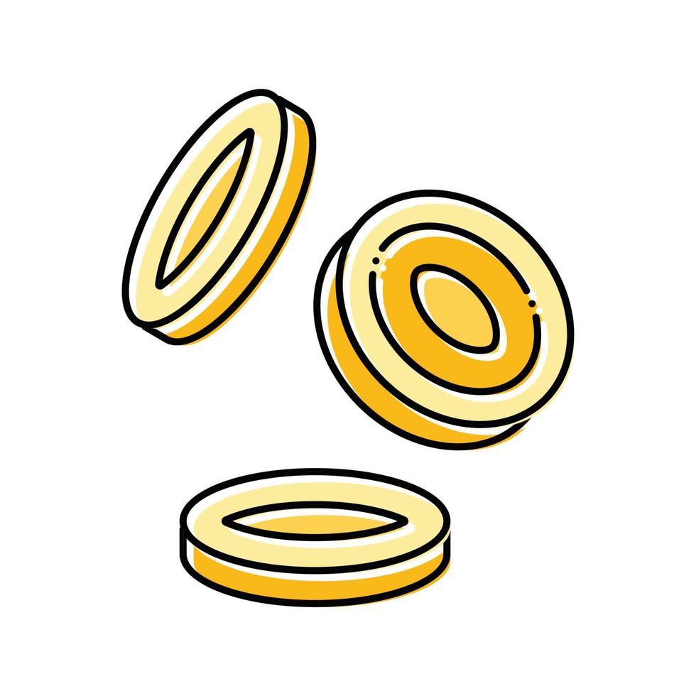 goud munt vallend kleur icoon vector illustratie