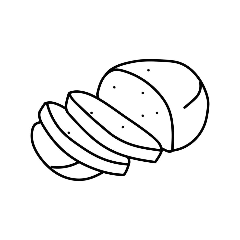 Mozzarella kaas voedsel plak lijn icoon vector illustratie