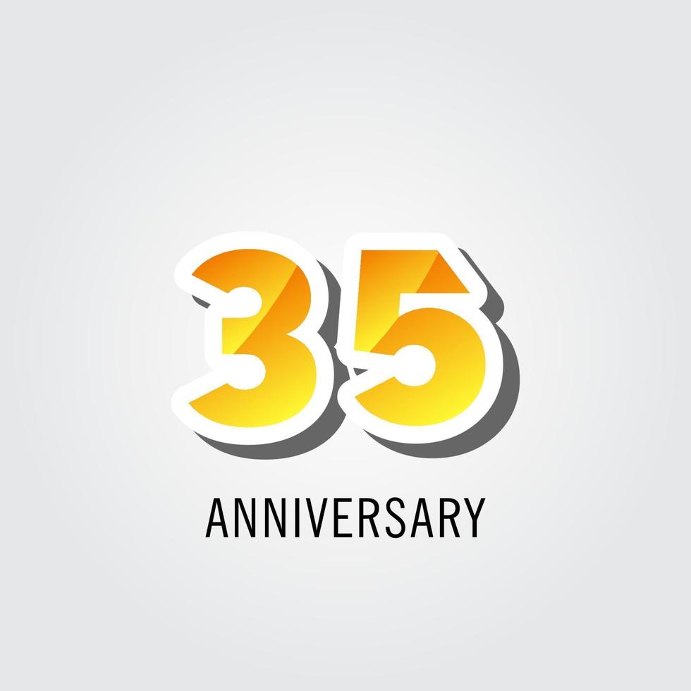 35 jaar verjaardag viering logo vector sjabloon ontwerp illustratie