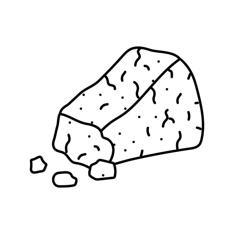 blauw kaas voedsel plak lijn icoon vector illustratie