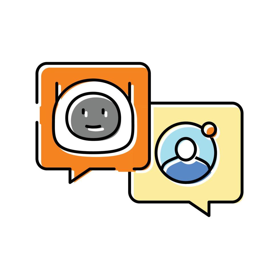 communicatie babbelen bot kleur icoon vector illustratie